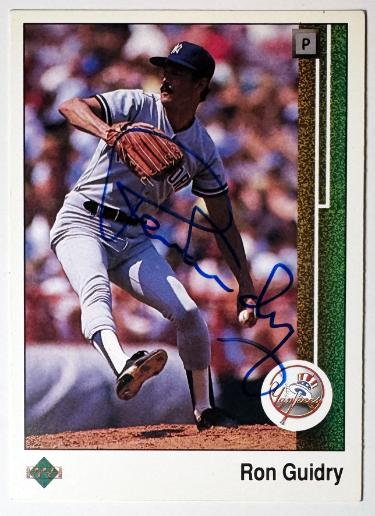 Ron Guidry signed 1989 Upper Deck On Card Auto #307 - COA (New York Yankees)
