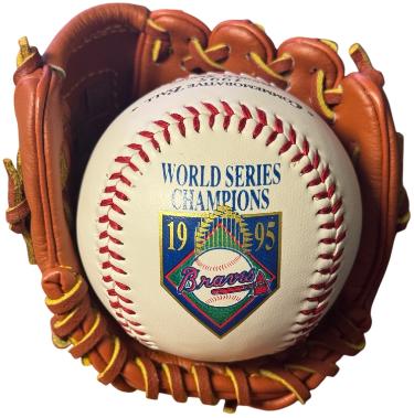 1995 Atlanta Braves World Series Champions Commemorative Fotoball Baseball/Glove
