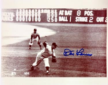 Don Larsen signed New Yankees 1956 WS Perfect Game MLB 8x10 Photo imperfect - COA