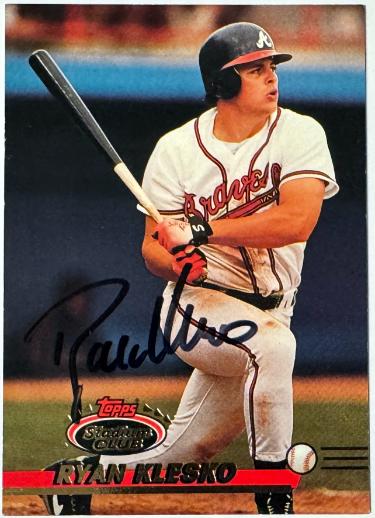 Ryan Klesko signed 1993 Stadium Club On Card Auto #541- COA (Atlanta Braves)