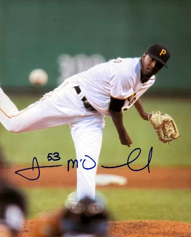 James McDonald signed Pittsburgh Pirates 8x10 Photo imperfect #53- COA