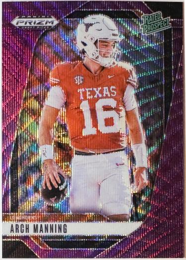 Arch Manning 2025 Panini Prizm Draft Picks Purple Wave Prizm (RC) #166 (Texas Longhorns)