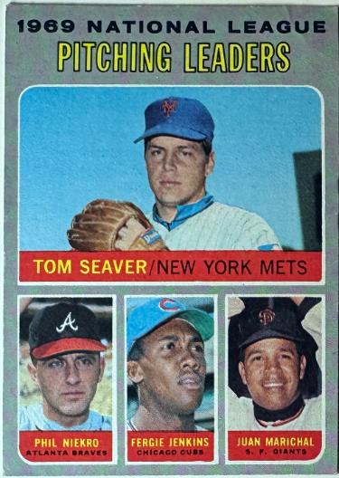 Tom Seaver/Phil Niekro/Fergie Jenkins/Juan Marichal 1970 Topps 69 NL Pitching Leaders Card #69