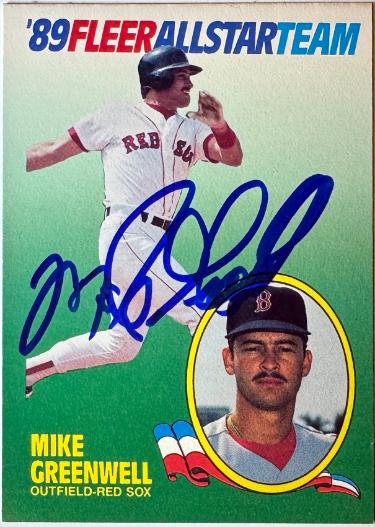 Mike Greenwell signed 1989 Fleer All-Stars On Card Auto #6- COA (Boston Red Sox)