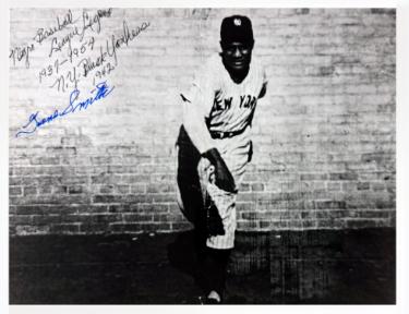 Gene Smith signed New York Black Yankees Negro League 8x10 Photo- COA/Show Ticket