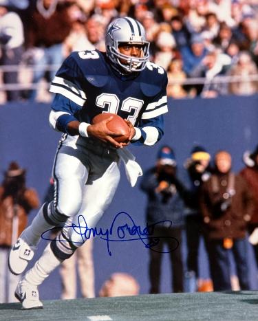 Tony Dorsett signed Dallas Cowboys 8x10 Photo #33 imperfect- CSA COA (HOF)