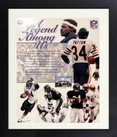 Walter Payton signed Chicago Bears A Legend Among Us 16x20 Photo Custom Framing- Beckett Review