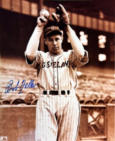 Bob Feller signed Cleveland 8x10 Photo imperfect- COA (HOF)