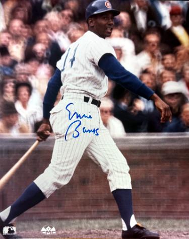 Ernie Banks signed Chicago Cubs MLB Licensed 8x10 Photo minor dings- COA (HOF)