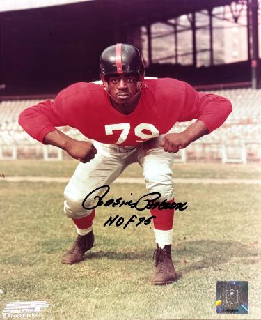 Roosevelt Rosie Brown signed New York Giants NFL 8x10 Photo HOF minor dings- COA