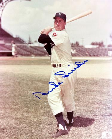 Duke Snider signed Brooklyn Dodgers MLB 8x10 Photo imperfect- NFL Alumni COA (HOF)