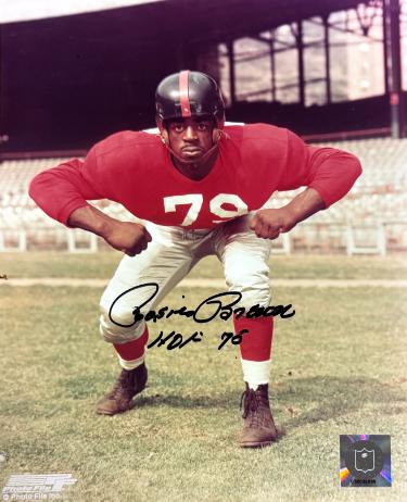 Roosevelt Rosie Brown signed New York Giants NFL 8x10 Photo HOF minor dings- COA