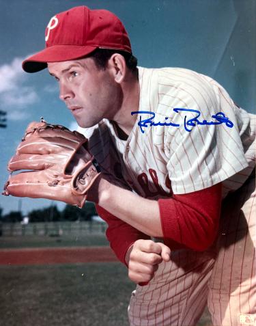 Robin Roberts signed Philadelphia Phillies MLB 8x10 Photo imperfect- COA (HOF)