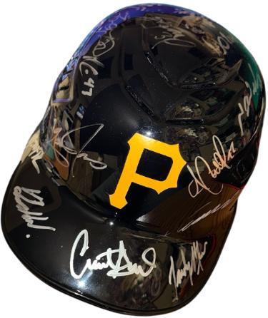 2012 Pittsburgh Pirates Team Signed Rawlings MLB FS Batting Helmet 32 Sigs � COA McCutchen/Cruz/Burnett/Hurdle/Morton