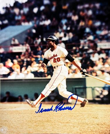 Frank Robinson signed Baltimore Orioles MLB 8x10 Photo imperfect- COA (HOF/TC)