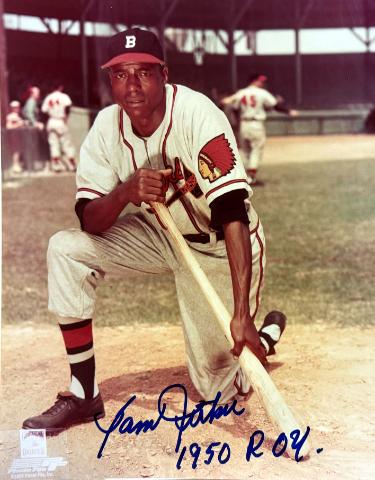 Sam Jethroe signed Boston Braves MLB 8X10 Photo imperfect w/1950 ROY- COA