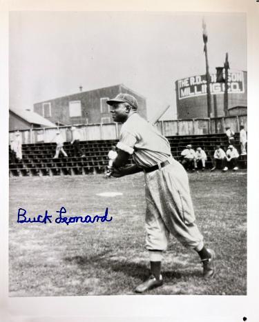 Buck Leonard signed Homestead Grays Negro League 8x10 Photo imperfect- COA