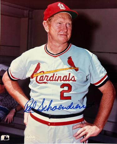 Red Schoendienst signed St. Louis Cardinals MLB 8x10 Photo imperfect- COA (HOF)