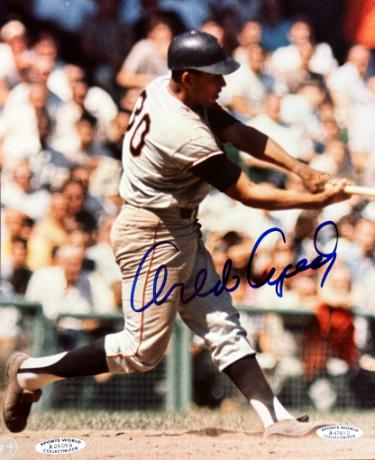 Orlando Cepeda signed Giants MLB 8x10 Photo imperfect- Sports World COA (HOF)