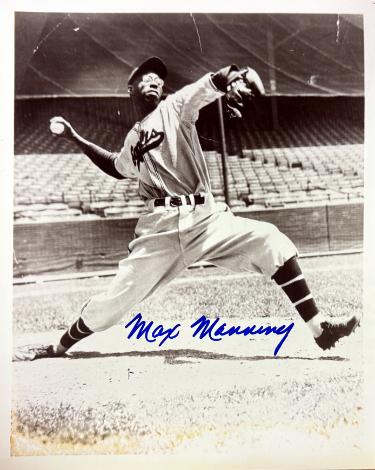 Max Manning signed Newark Eagles Negro League 8x10 Photo imperfect- COA/Ticket