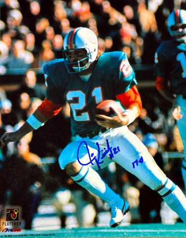Jim Kiick signed Miami Dolphins NFL 8x10 Photo 17-0 imperfect- COA (Perfect Season)