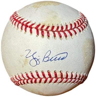 Yogi Berra signed ROAL Rawlings Official American League Baseball toned- COA (HOF/New York Yankees)