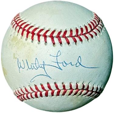 Whitey Ford signed Rawlings Official American League Baseball toned - COA (HOF/New York Yankees)
