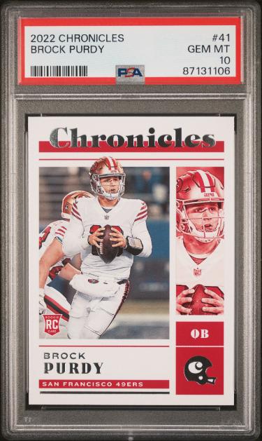 Brock Purdy 2022 Panini Chronicles Rookie Card #41- PSA Graded 10 Gem Mint (San Francisco 49ers)