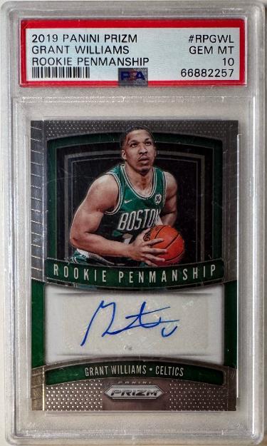 Grant Williams signed 2019 Panini Prizm Rookie Penmanship Card #RPHWL- PSA Graded 10 Gem Mint (Boston Celtics)