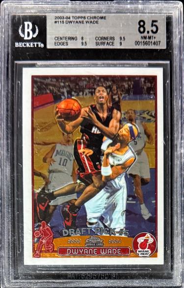 Dwyane Wade 2003-04 Topps Chrome Rookie Card #115- Beckett/BGS Graded 8.5 NM-MT+ (Miami Heat)