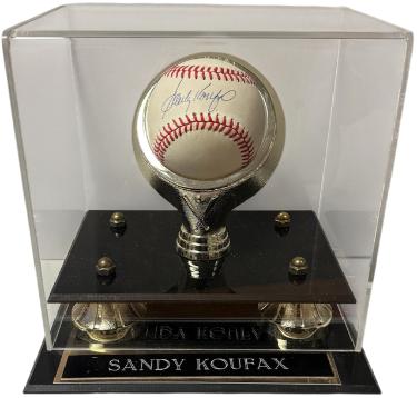 Sandy Koufax signed Rawlings OFC RONAL National League Baseball w/ Ring Display Case- Beckett Review (Dodgers/HOF)