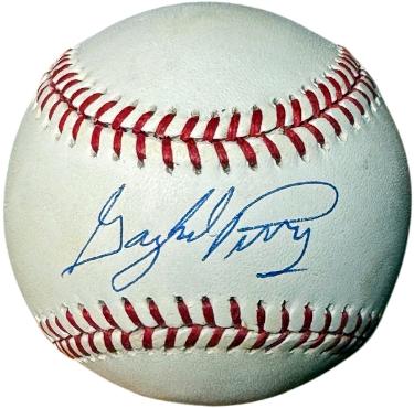 Gaylord Perry signed Official Rawlings ROAL American League Baseball minor tone- COA (Giants/HOF/5XAS/2XCY)