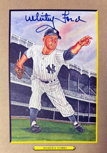 Whitey Ford signed New York Yankees Perez Steele Great Moments 5.75x8 Postcard- Beckett (HOF)