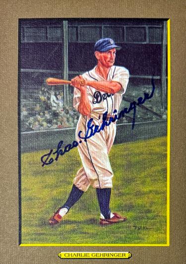 Charlie/Chas Gehring signed New York Yankees Perez Steele Great Moments 5.75x8 Postcard #31- Beckett (HOF)