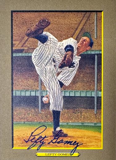 Lefty Gomez signed New York Yankees Perez Steele Great Moments 5.75x8 Postcard #44- Beckett (HOF)