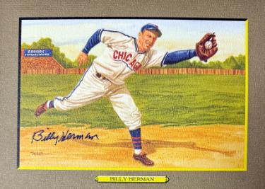 Billy Herman signed Chicago Cubs Perez Steele Great Moments 5.75x8 Postcard #41- Beckett (HOF)