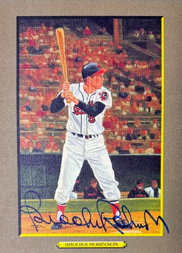 Brooks Robinson signed Baltimore Orioles Perez Steele Great Moments 5.75x8 Postcard #39- Beckett (HOF)