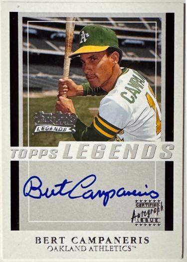 Bert Campaneris signed 2003 Topps Legends On Card Certified Auto #TT-BC (Oakland A's)