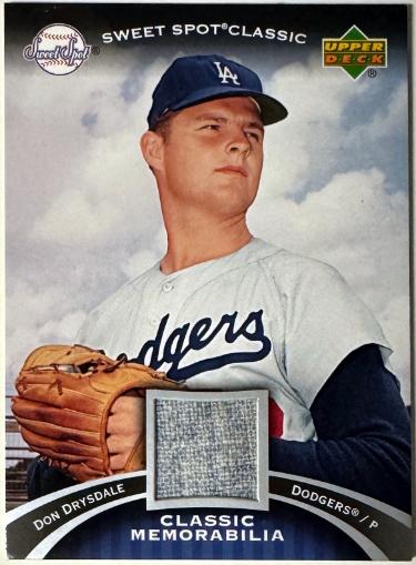 Don Drysdale 2007 Upper Deck Sweet Spot Classic Game Use Jersey Card #CM-DR (Los Angeles Dodgers)