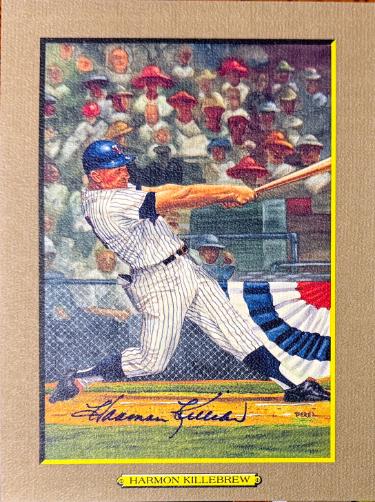 Harmon Killebrew signed Minnesota Twins Perez Steele Great Moments 5.75x8 Postcard #48- Beckett (HOF)