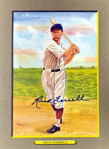 Rick Ferrell signed Boston Red Sox Perez Steele Great Moments 5.75x8 Postcard #70- Beckett (HOF)
