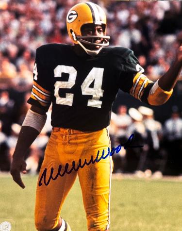 Willie Wood signed Green Bay Packers NFL Licensed 8x10 Photo imperfect- COA (HOF)