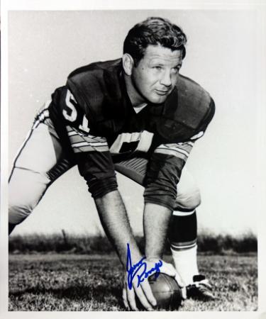 Jim Ringo signed Green Bay Packers Vintage B&W 8x10 Photo imperfect- COA (HOF)