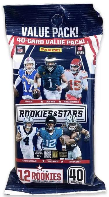 2025 Panini Rookies & Stars NFL Football 40 Card Value Fat Pack- 40 Cards- NEW