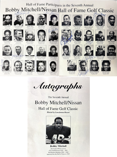 Bobby Mitchell 1987 7th Annual NFL Signed HOF Golf Classic Vintage 8.5x11 Program 11 Sigs - Beckett �Jim Brown/Joe Namath