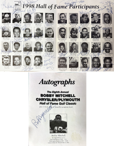 Bobby Mitchell 1988 8th Annual NFL Signed HOF Golf Classic Vintage 8.5x11 Program 11 Sigs - Beckett  Jurgensen/Bell/Selmon