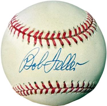 Bob Feller signed Official Rawlings ROAL American League Baseball Minor Tone- COA (Cleveland/HOF)