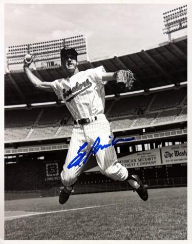 Ed Brinkman signed Washington Senators Vintage B&W 8x10 Photo- COA/Show Ticket