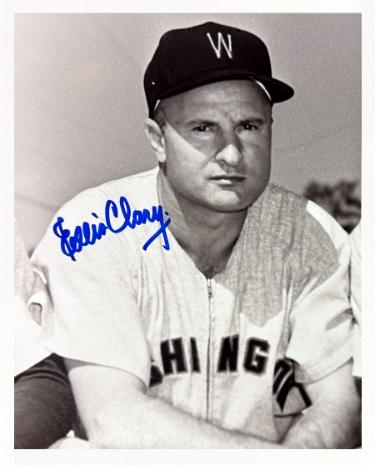 Ellis Clary signed Washington Senators Vintage B&W 8x10 Photo - COA/Show Ticket