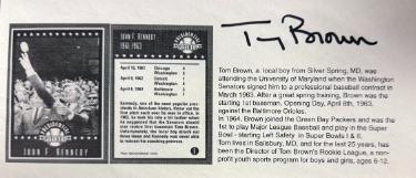 Tom Brown signed 9.5x4.25 John F. Kennedy 1963 Envelope Washington Senators- COA